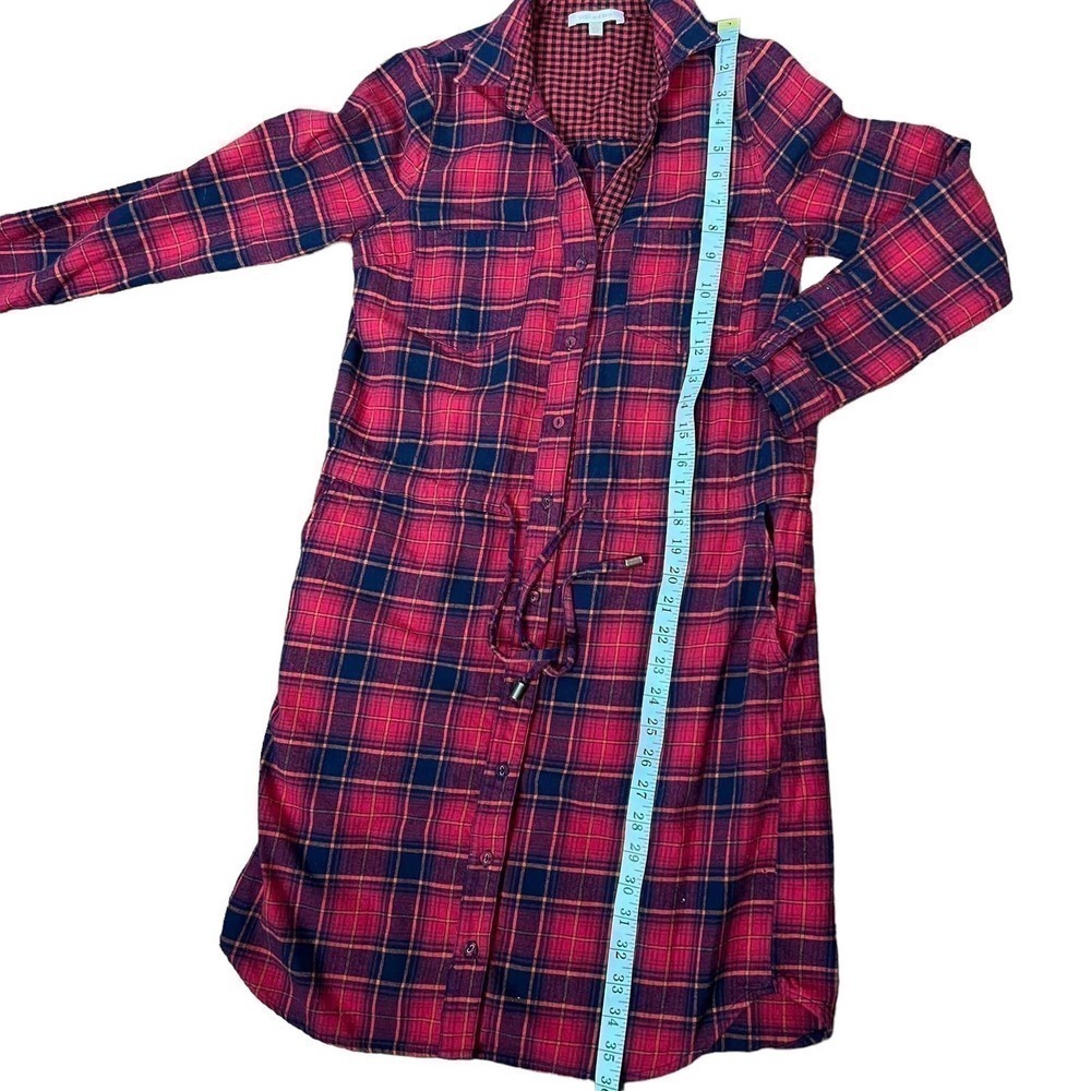 Skies Are Blue Flannel Dress Red Black Plaid‎ Long Sleeve Size XS - Picture 12 of 12